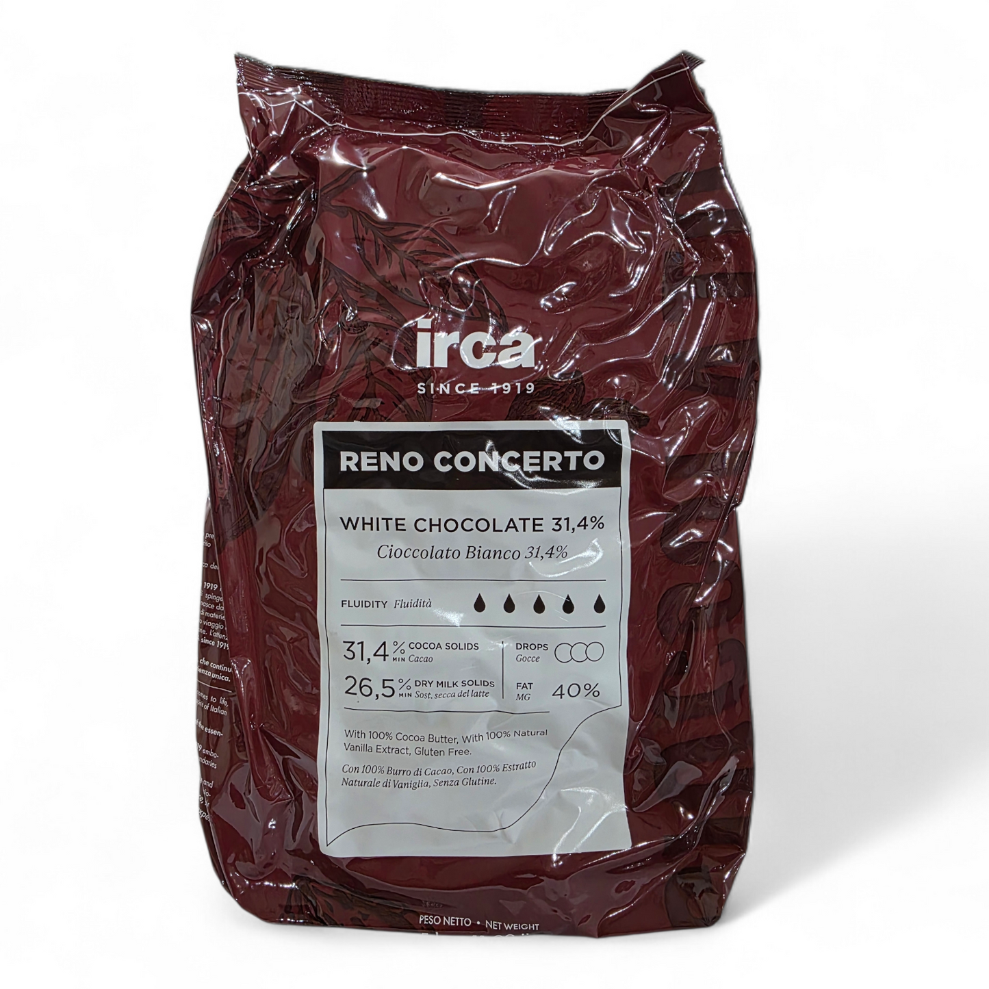Irca 31.4% Couverture White Chocolate Melts