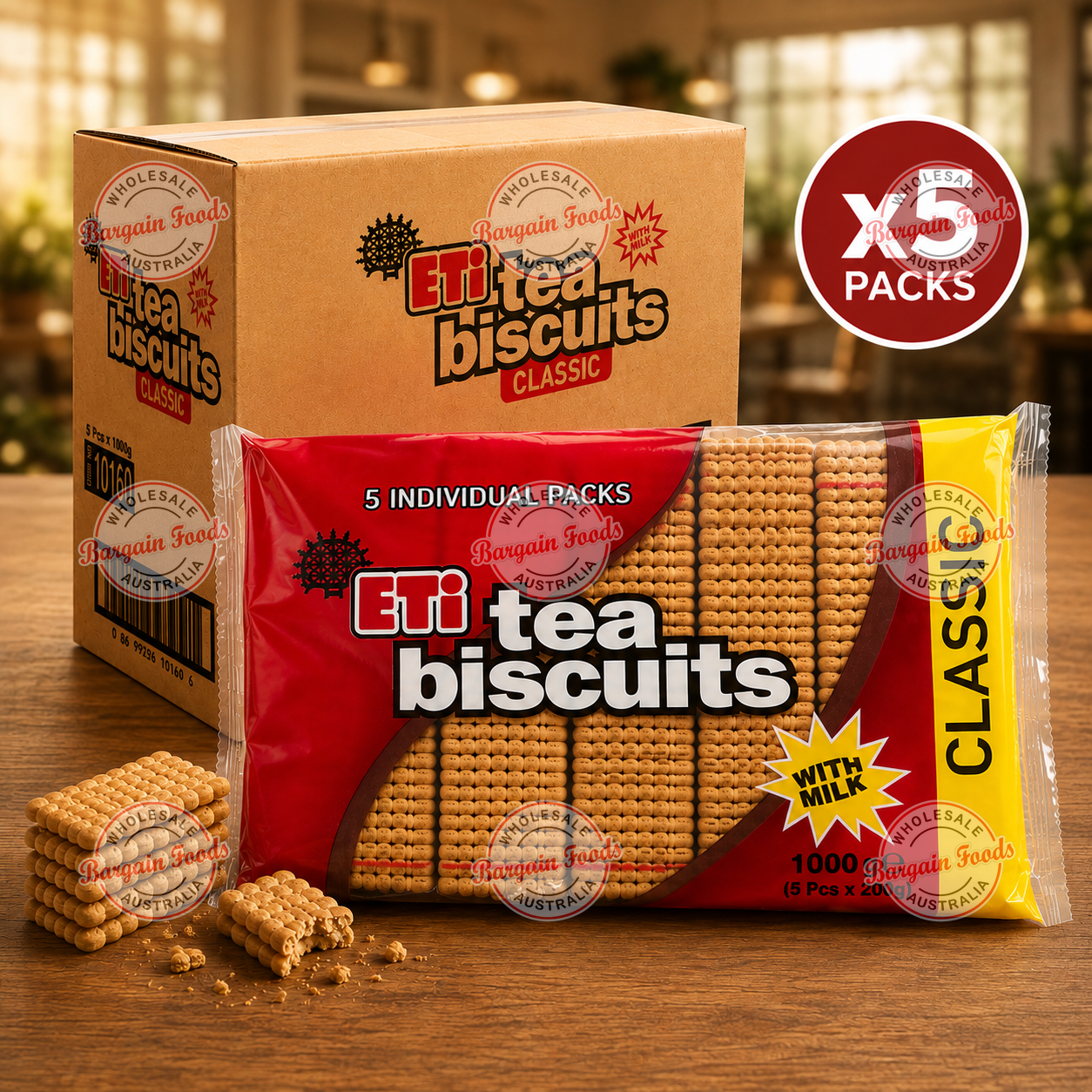 Eti Tea Biscuits - 1kg x5pack