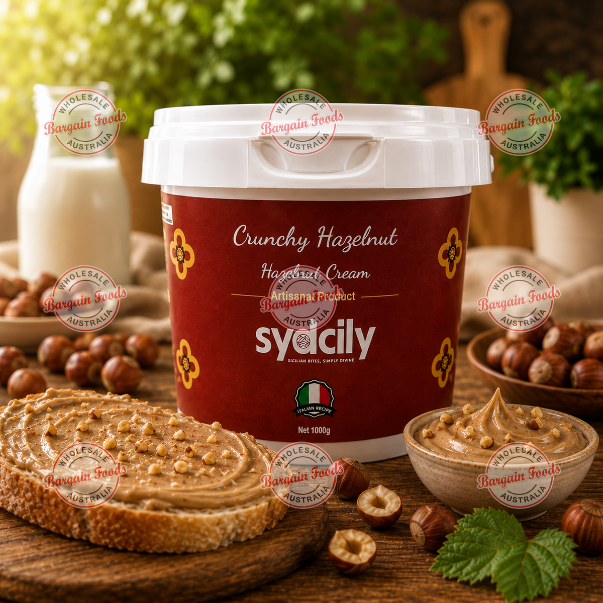 Sydcily Crunchy Hazelnut Cream Spread - 1kg (Like Bueno)