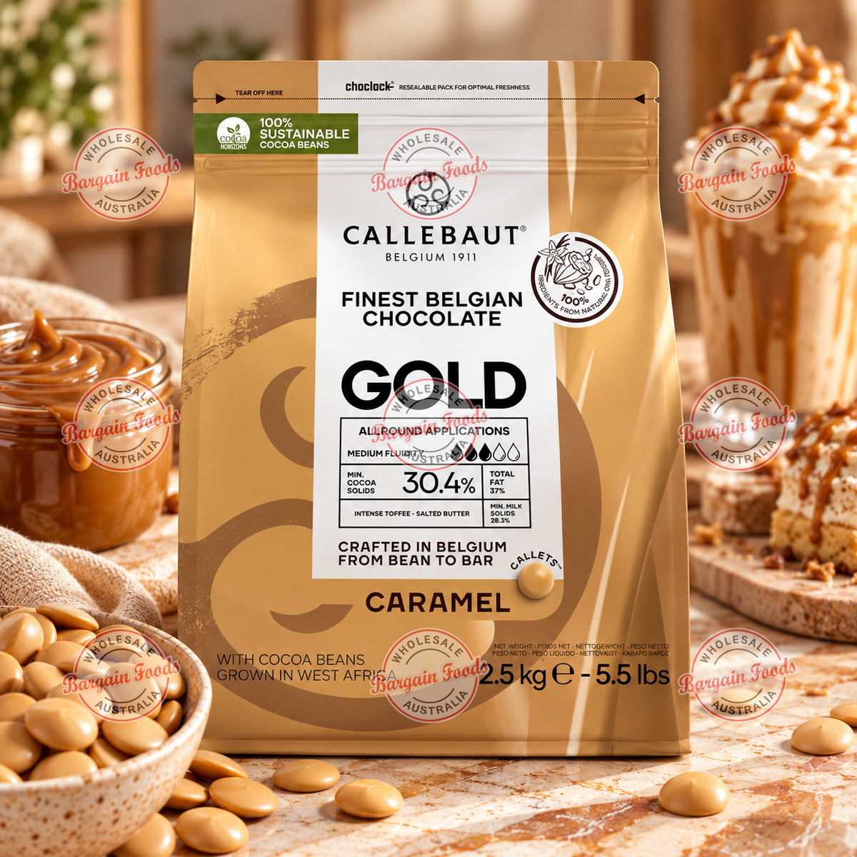 Callebaut Gold 30.4% Couverture Chocolate - 2.5kg