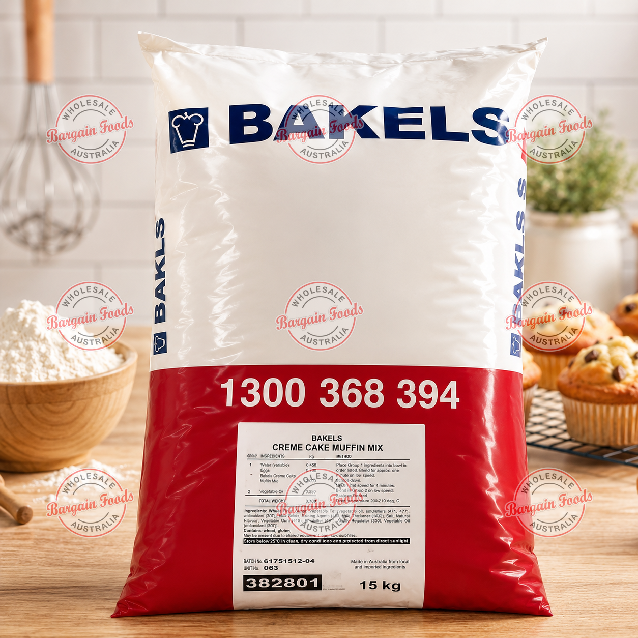 Bakels Muffin Creme Cake Mix - 15kg