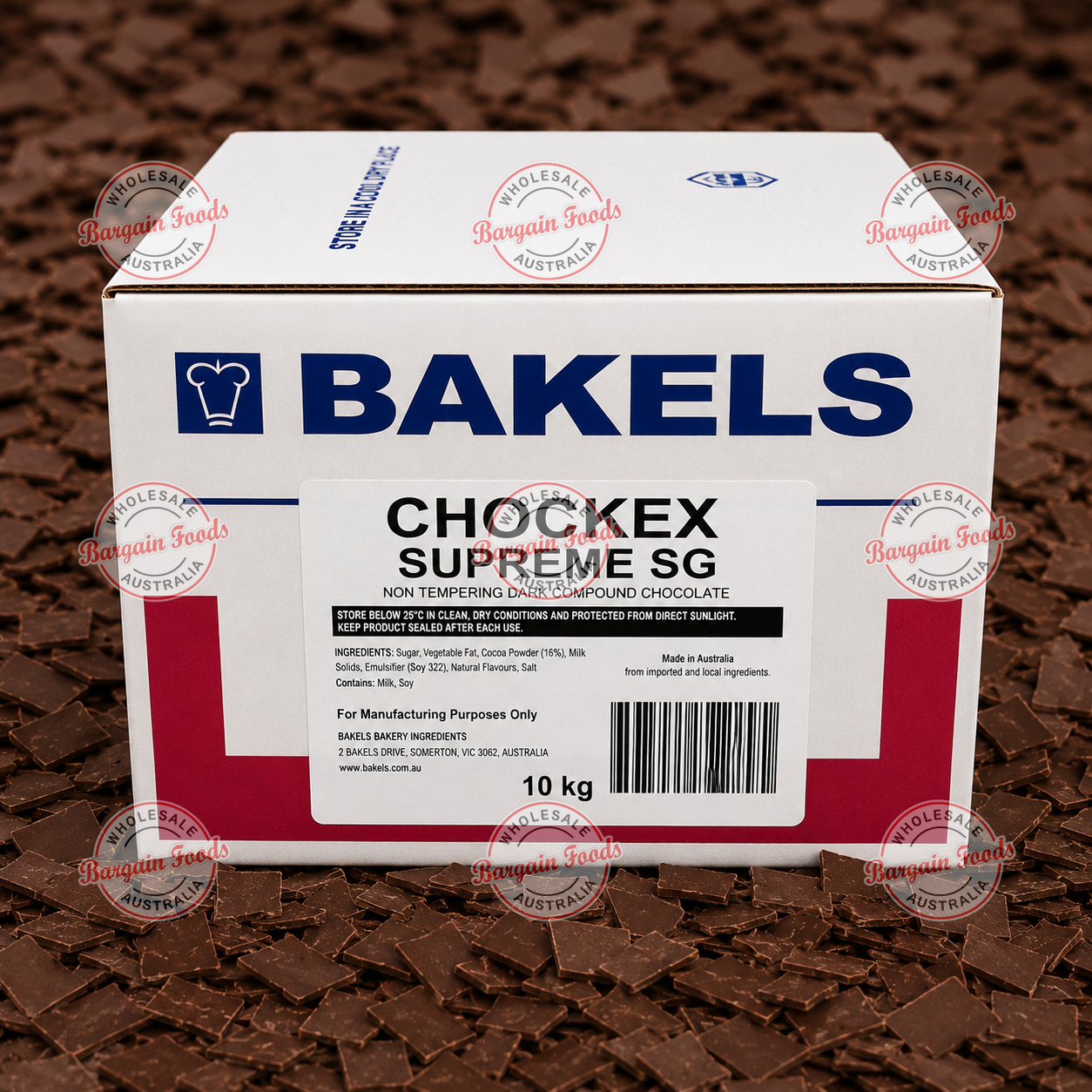 Bakels Chockex Supreme Compound Dark Chocolate - 10kg