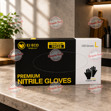 EJ ECO Premium Nitrile Black Large Gloves Box - 100pcs Sleeve