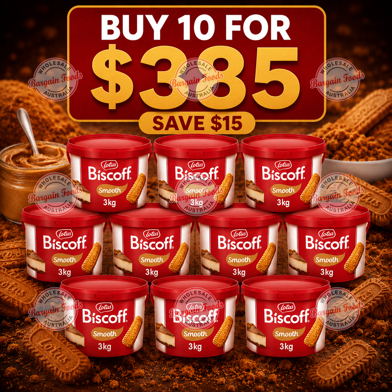 Lotus Biscoff Spread - 3kg (BULK BUNDLE OF x10)