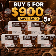 Master Martini Ariba 36% Couverture Milk Chocolate Discs- 10kg (BUNDLE OF x5)