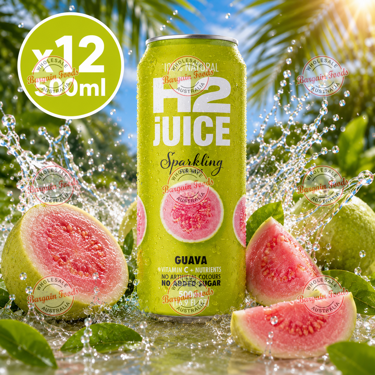 H2 Sparkling Guava - 500ml x12 (BULK)