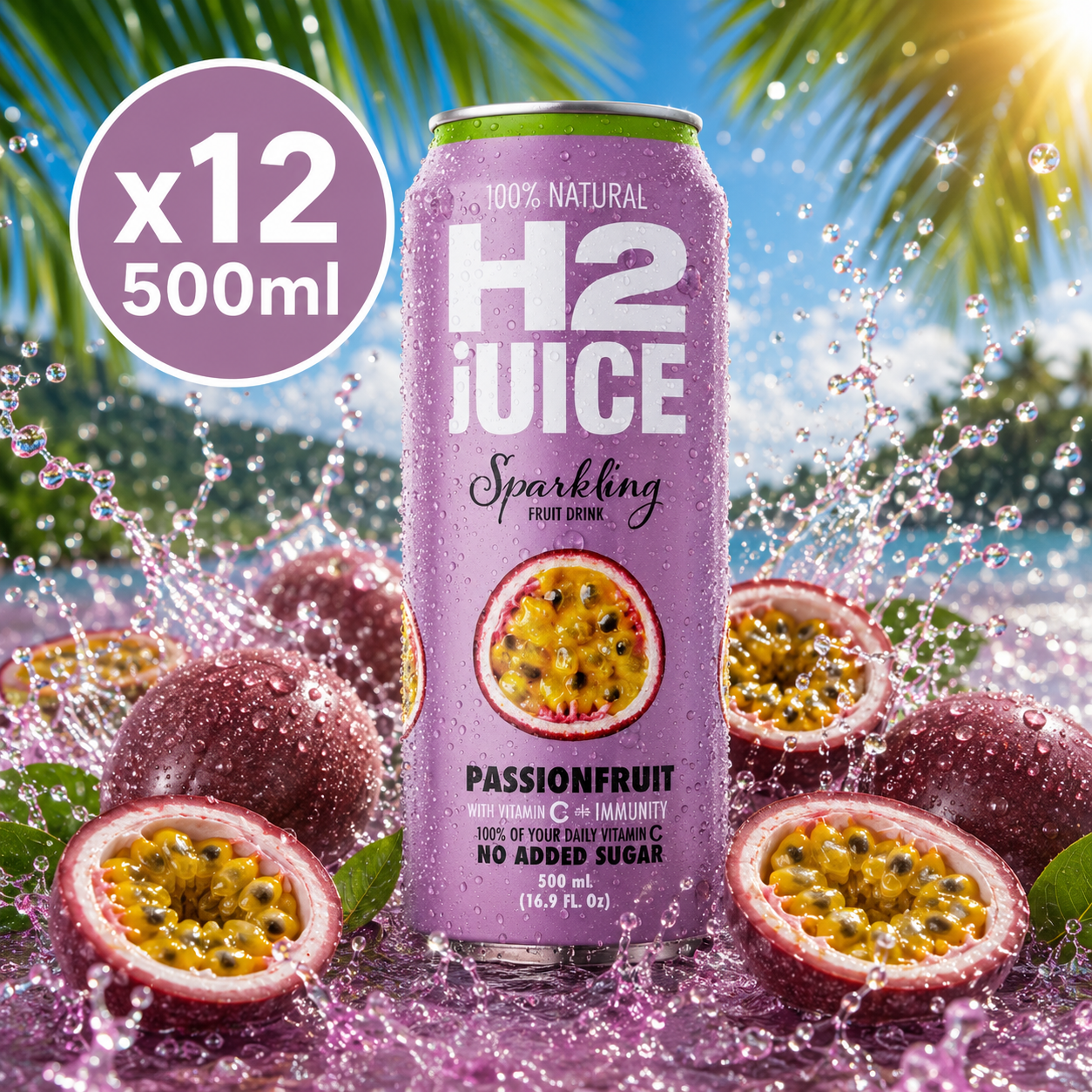 H2 Sparkling Passionfruit - 500ml x12 (BULK)
