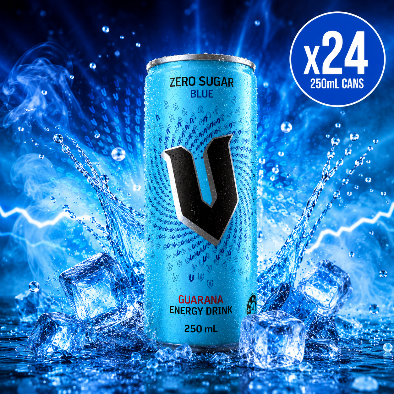 Blue V Sugar Free Energy Drink - 250ml x24 (BULK)