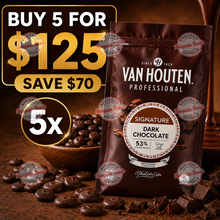 Van Houten Couverture 53% Dark Chocolate Melts - 1kg (BUNDLE OF x5)