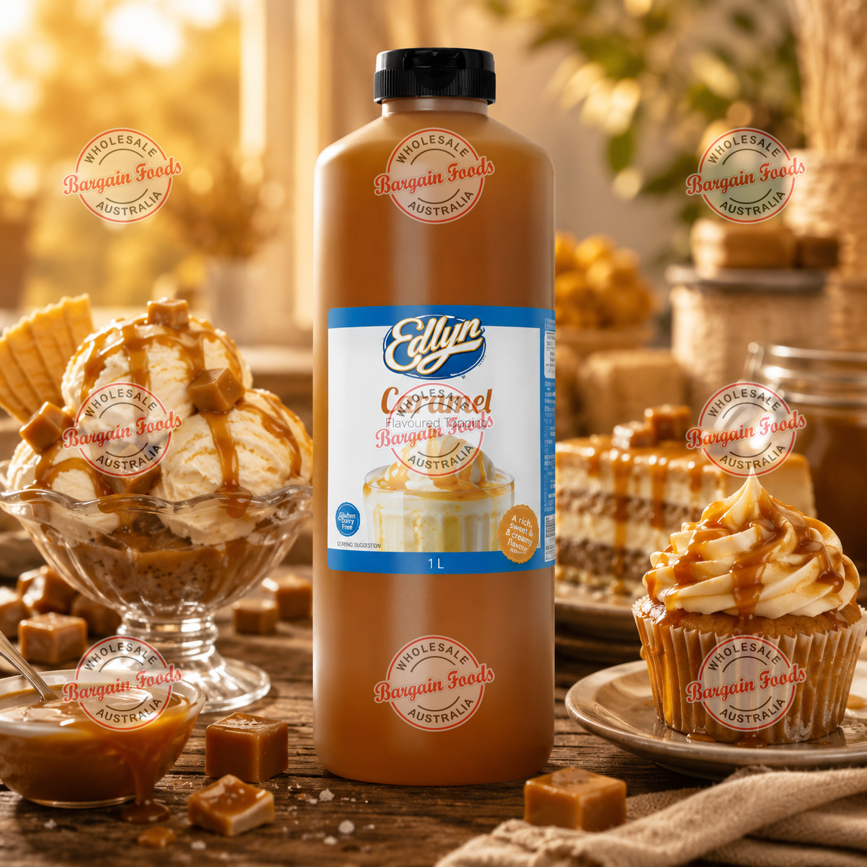 Edlyn Caramel Flavoured Topping - 1L