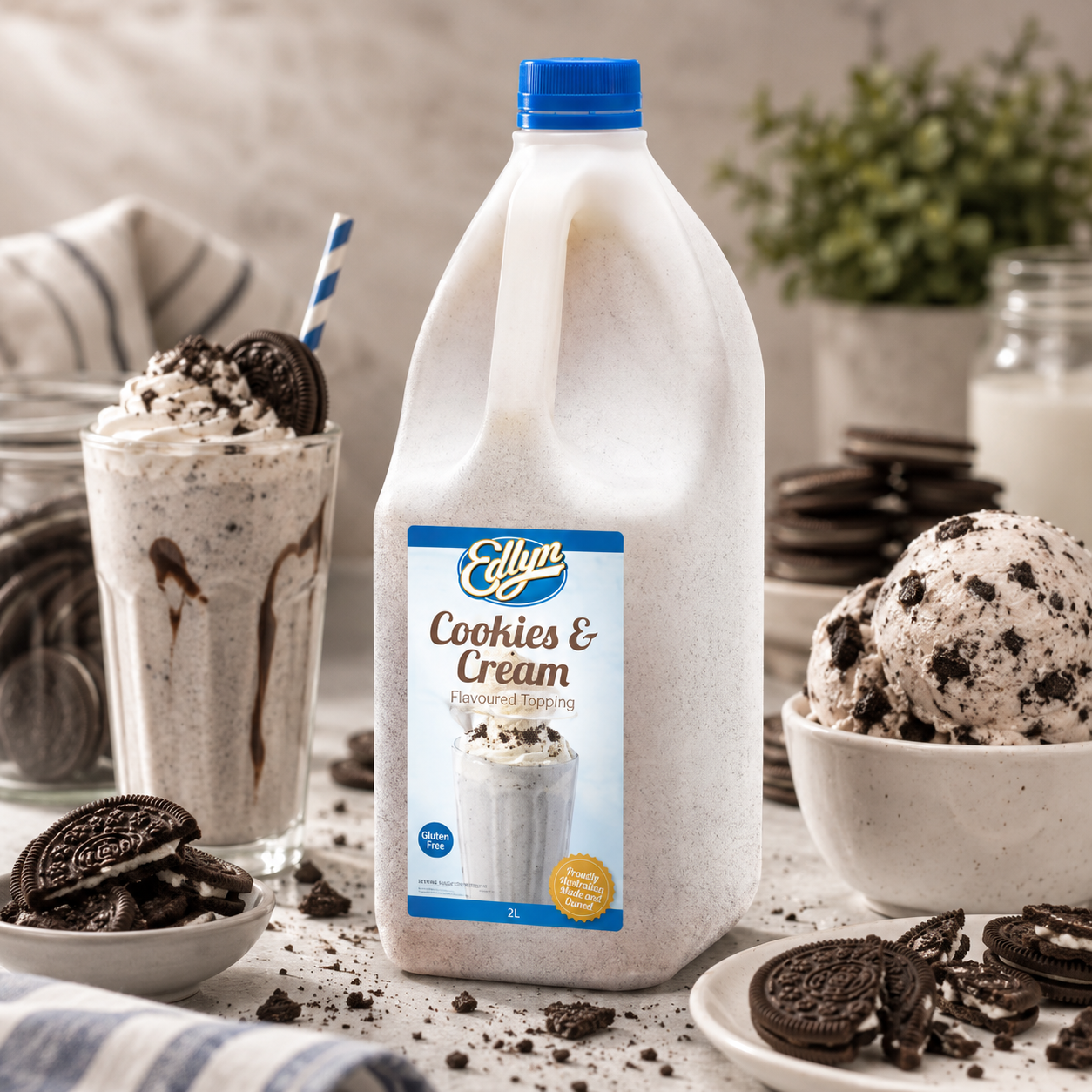 Edlyn Cookies & Cream Flavoured Topping - 3L