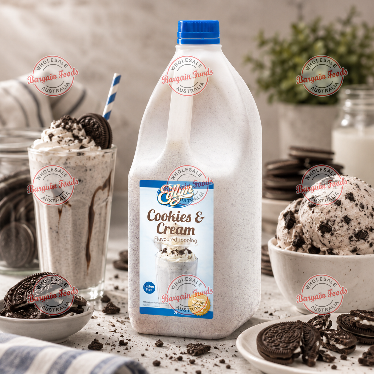 Edlyn Cookies & Cream Flavoured Topping - 3L