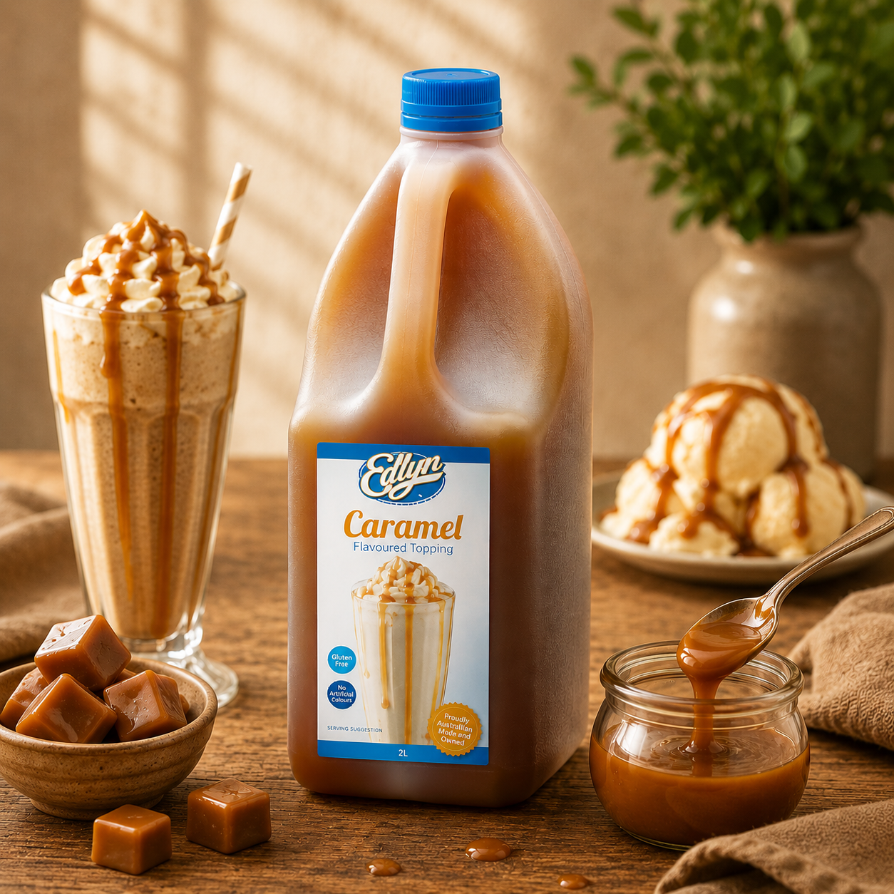 Edlyn Caramel Flavoured Topping - 3L