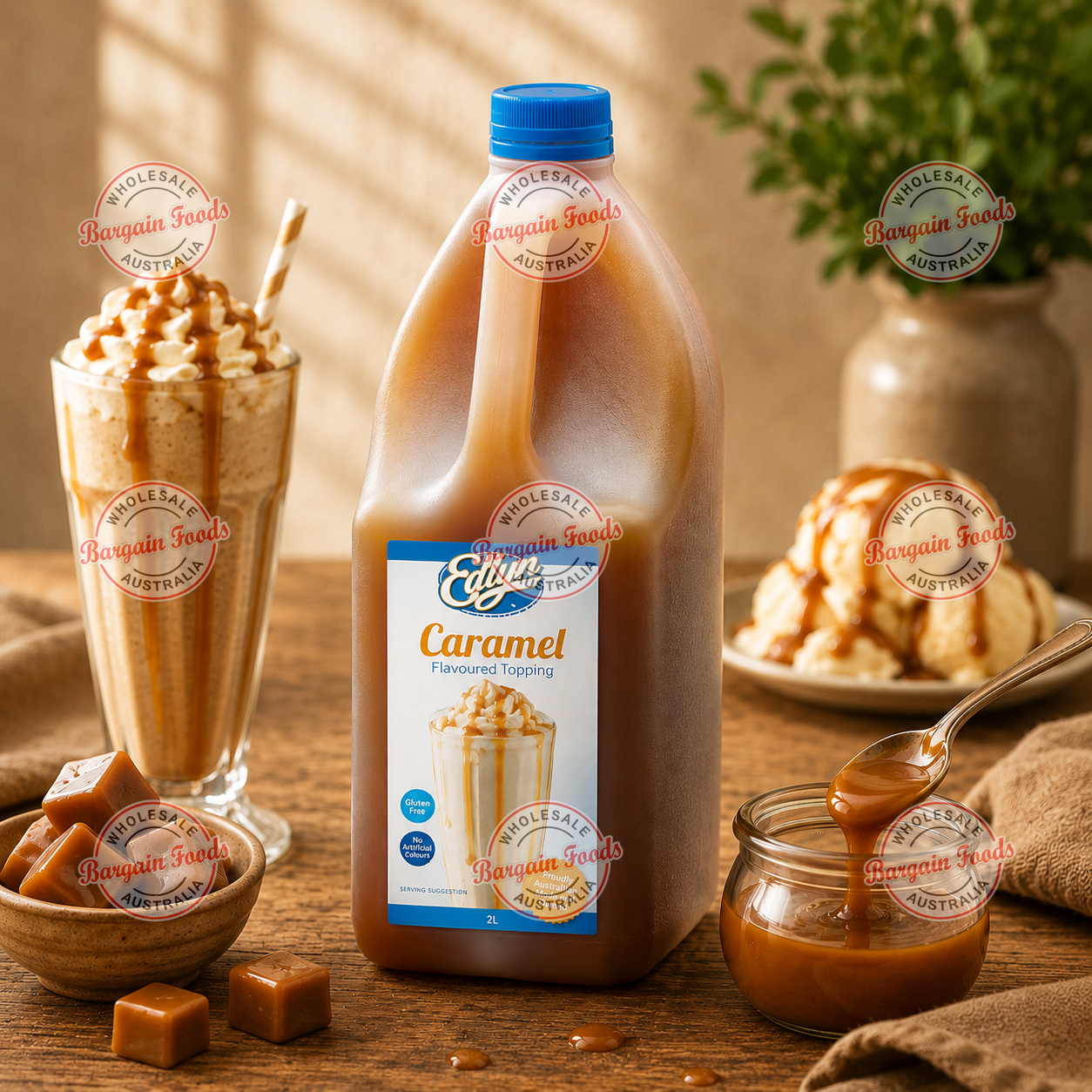 Edlyn Caramel Flavoured Topping - 3L