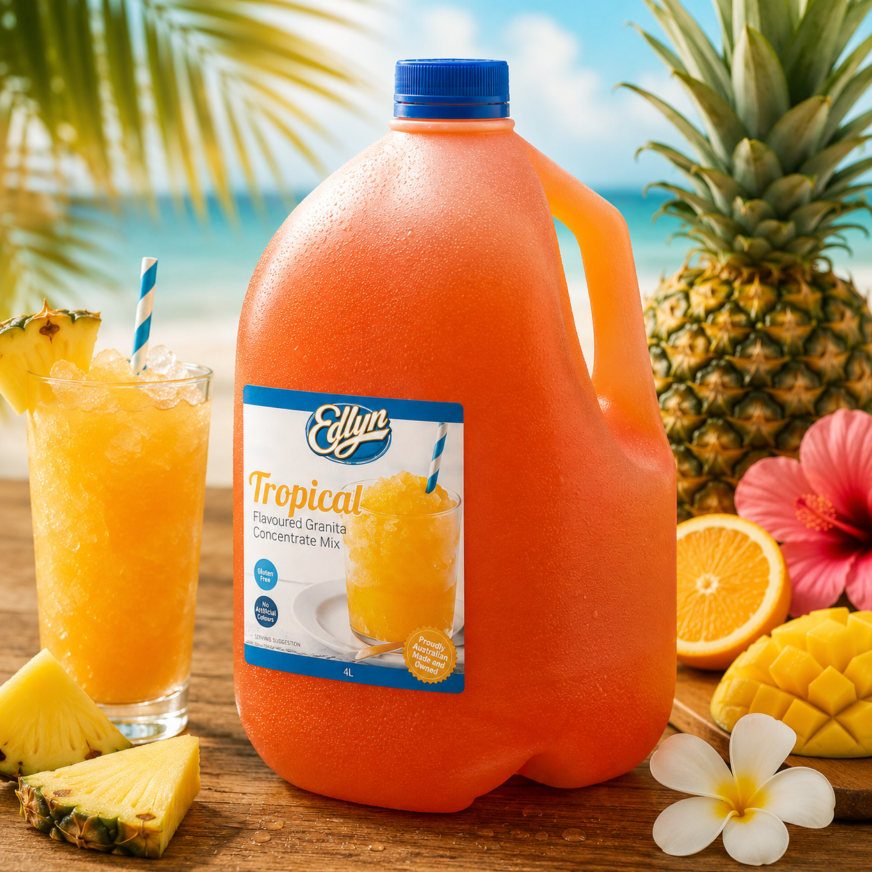 Edlyn Granita Tropical Flavoured Slurpee Mix Syrup - 4L