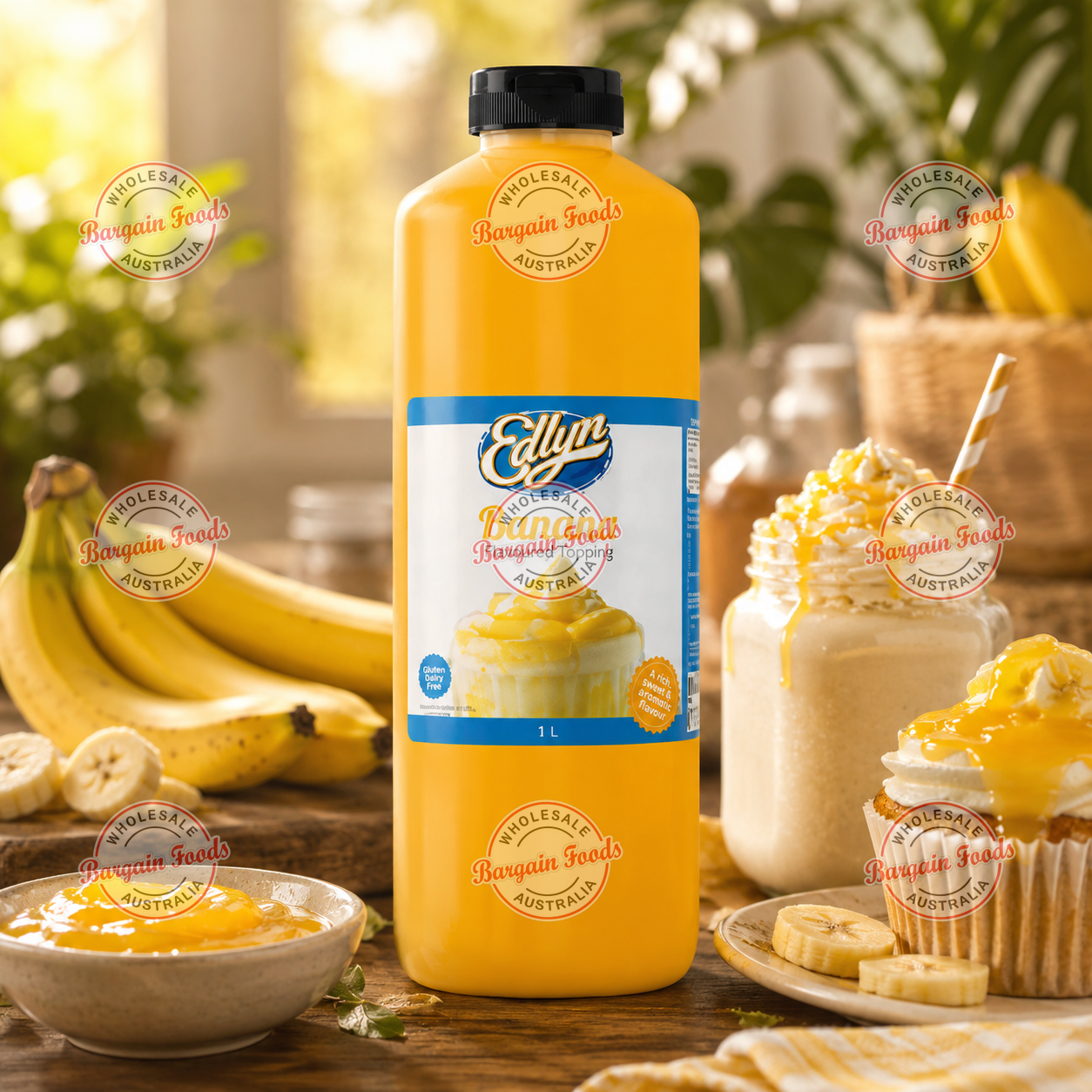 Edlyn Banana Flavoured Topping - 1L