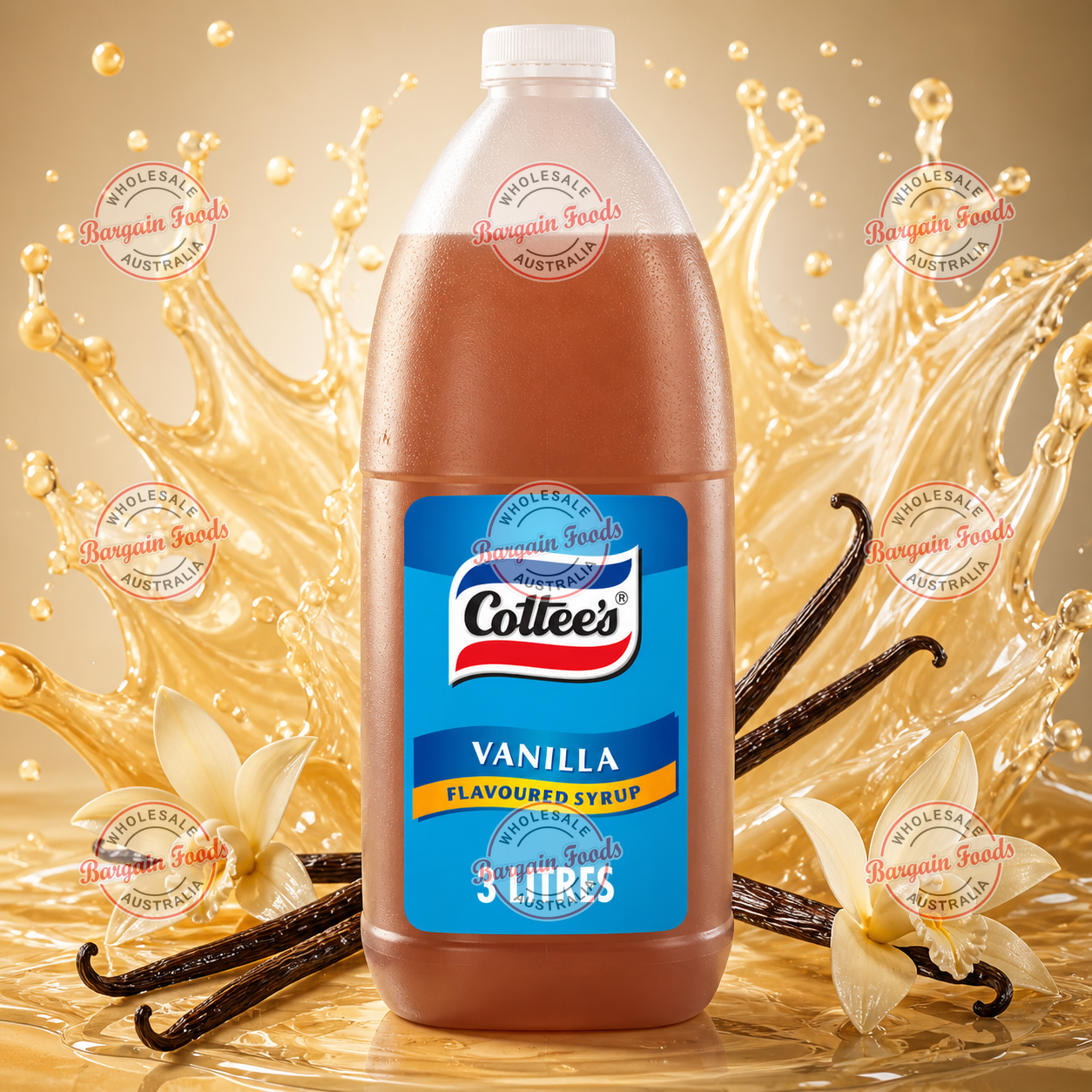 Cottees Vanilla Topping Sauce - 3L