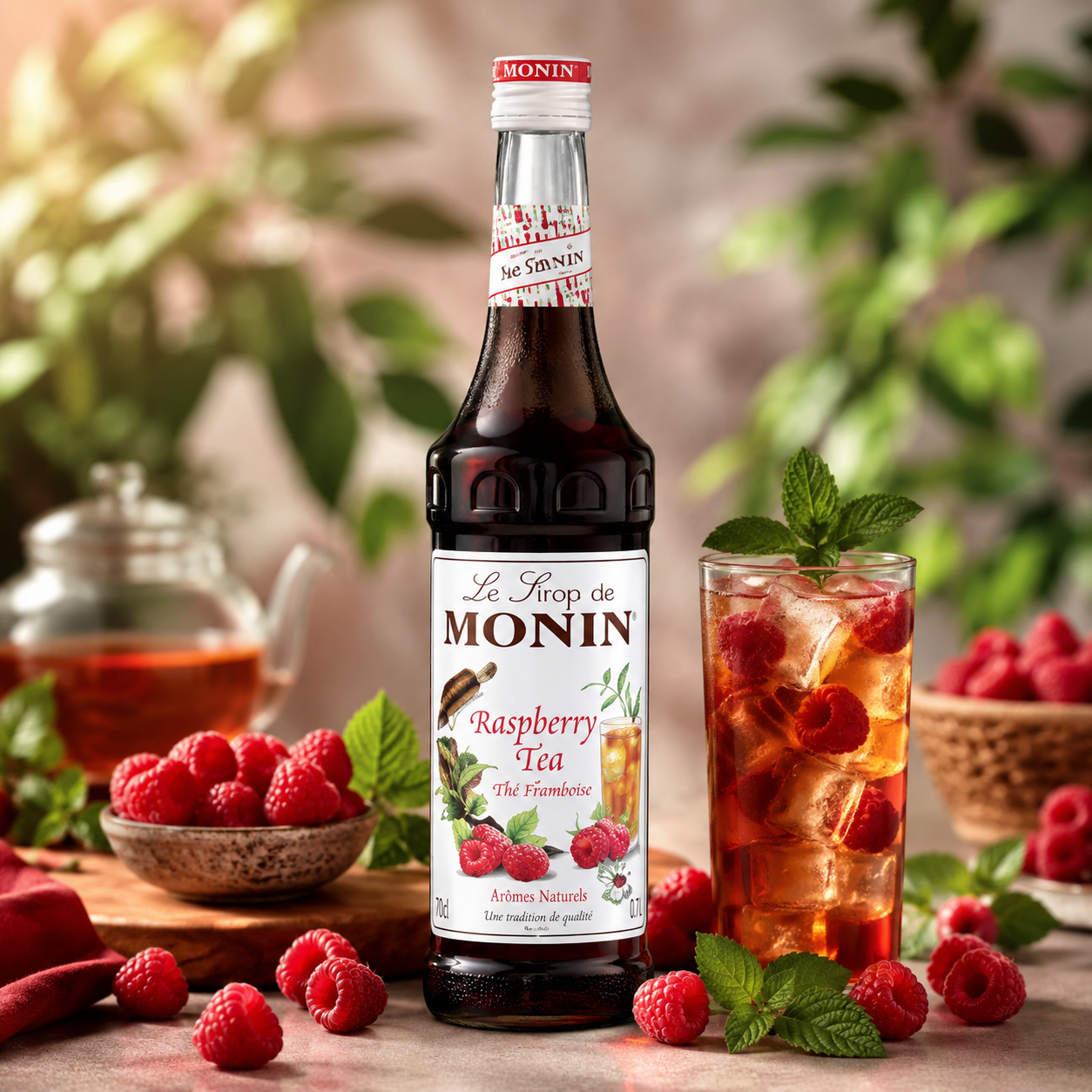 Monin Raspberry Tea Syrup - 700ml
