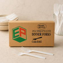 White Disposable Plastic Dinner Forks - 1000pcs