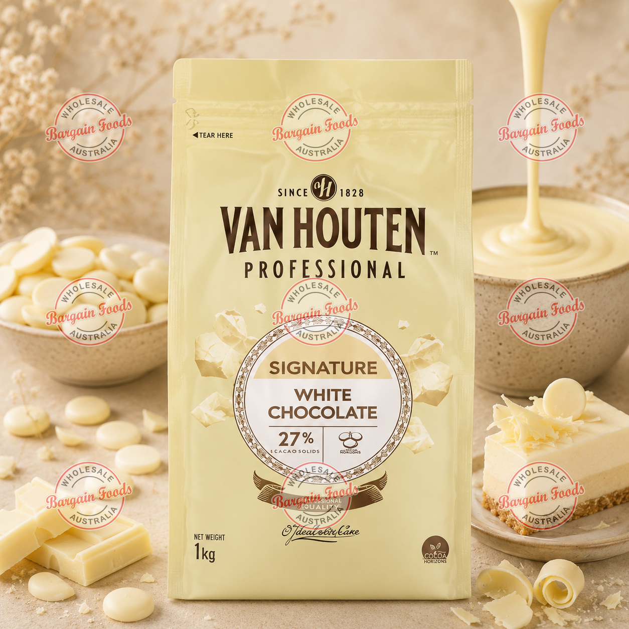 Van Houten Couverture 27% White Chocolate - 1kg
