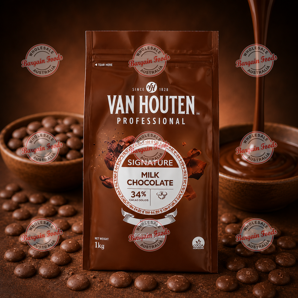 Van Houten Couverture 34% Milk Chocolate - 1kg