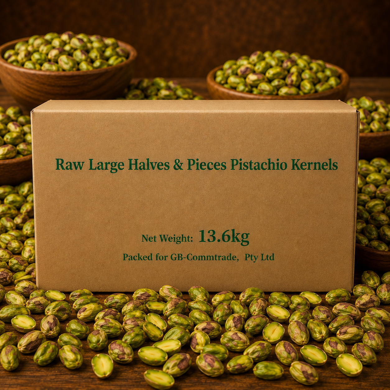 USA Large Raw Pistachio Halves - 13.6kg