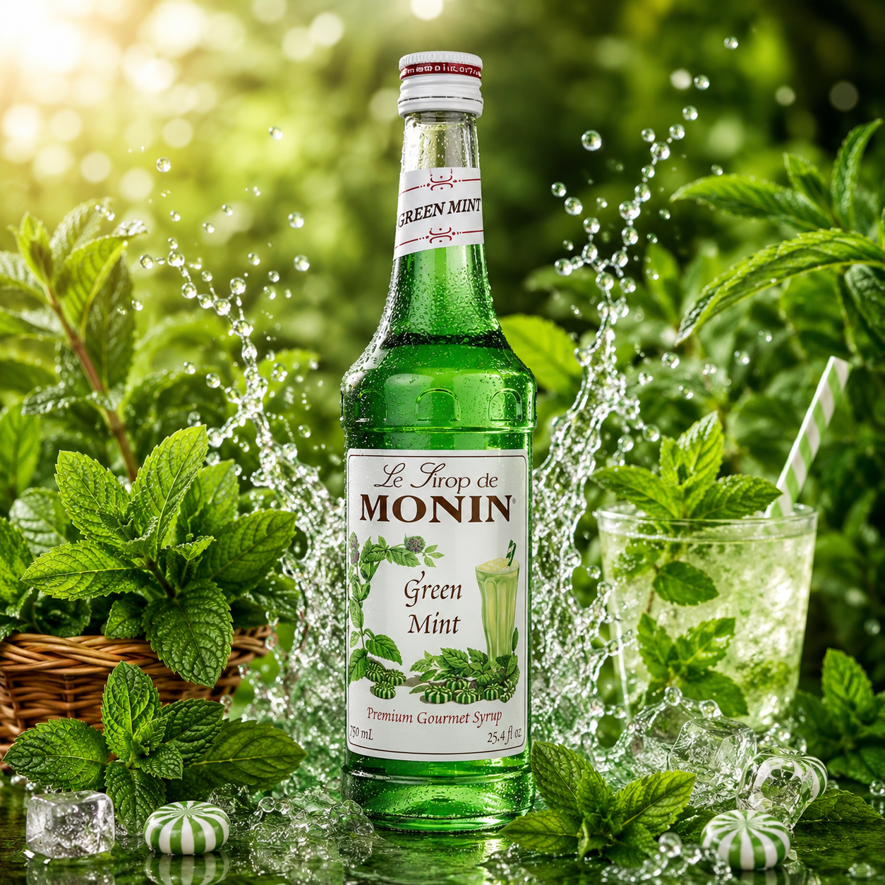 Monin Green Mint Syrup - 700ml