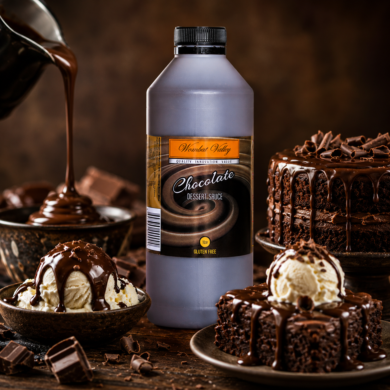 Wombat Valley Chocolate Dessert Sauce - 1L
