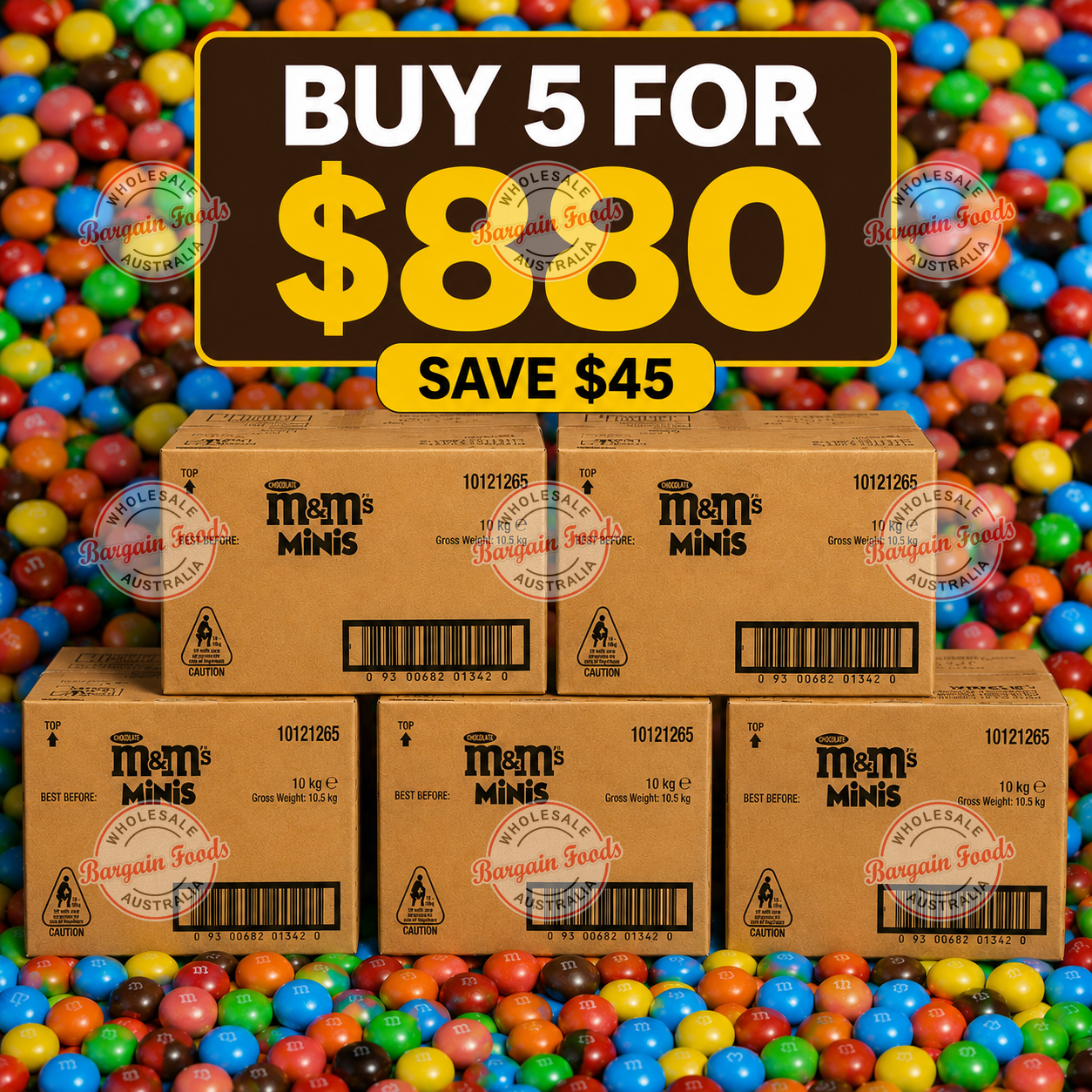 M&M's Minis Chocolate - 10kg (BULK BUNDLE OF x5)