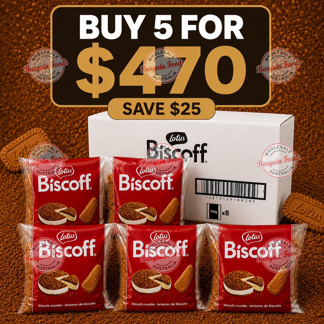 Biscoff Crumbs - 750g x8 (BULK BUNDLE OF x5)