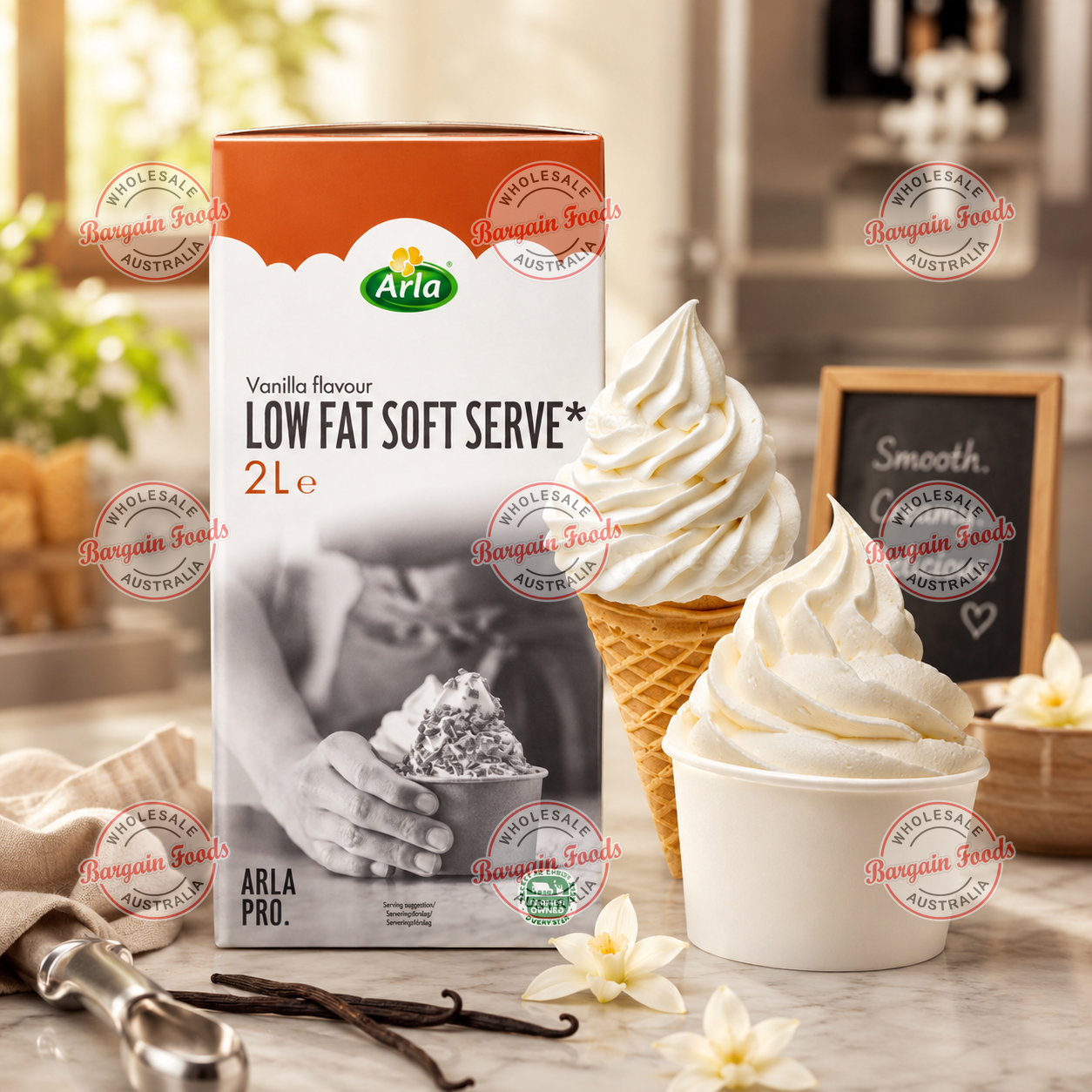 Arla Pro Low Fat Vanilla Flavoured Soft Serve Mix - 2L