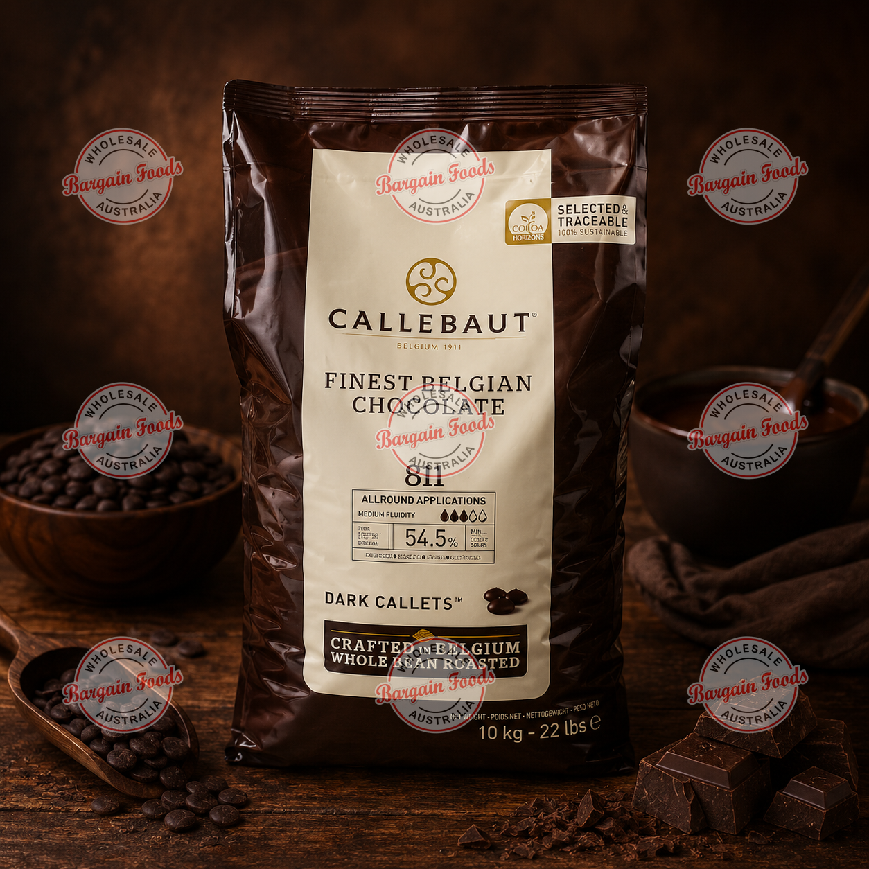 Callebaut 811 54.5% Couverture Dark Chocolate - 10kg