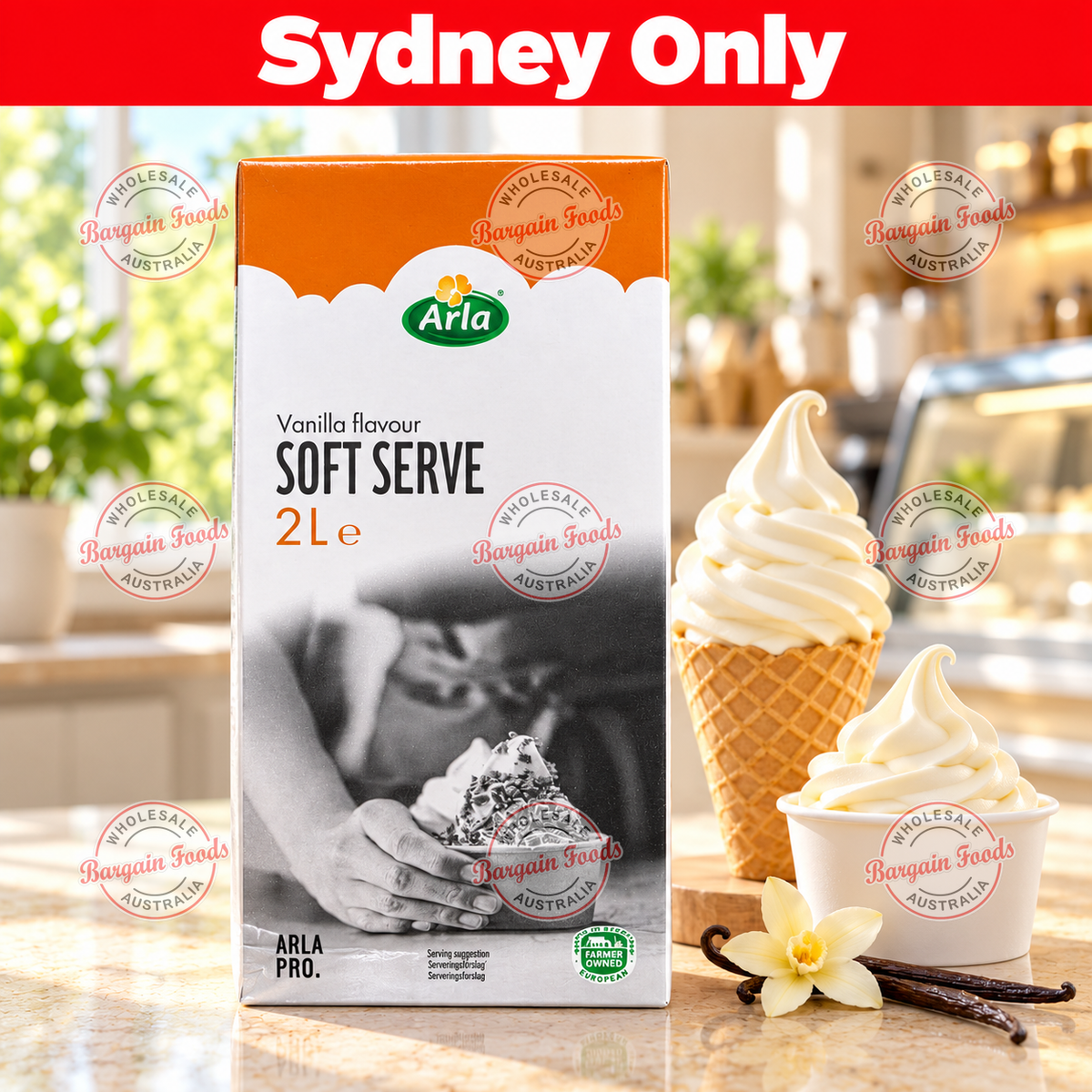 Arla Pro Low Fat Vanilla Flavoured Soft Serve Mix - 2L