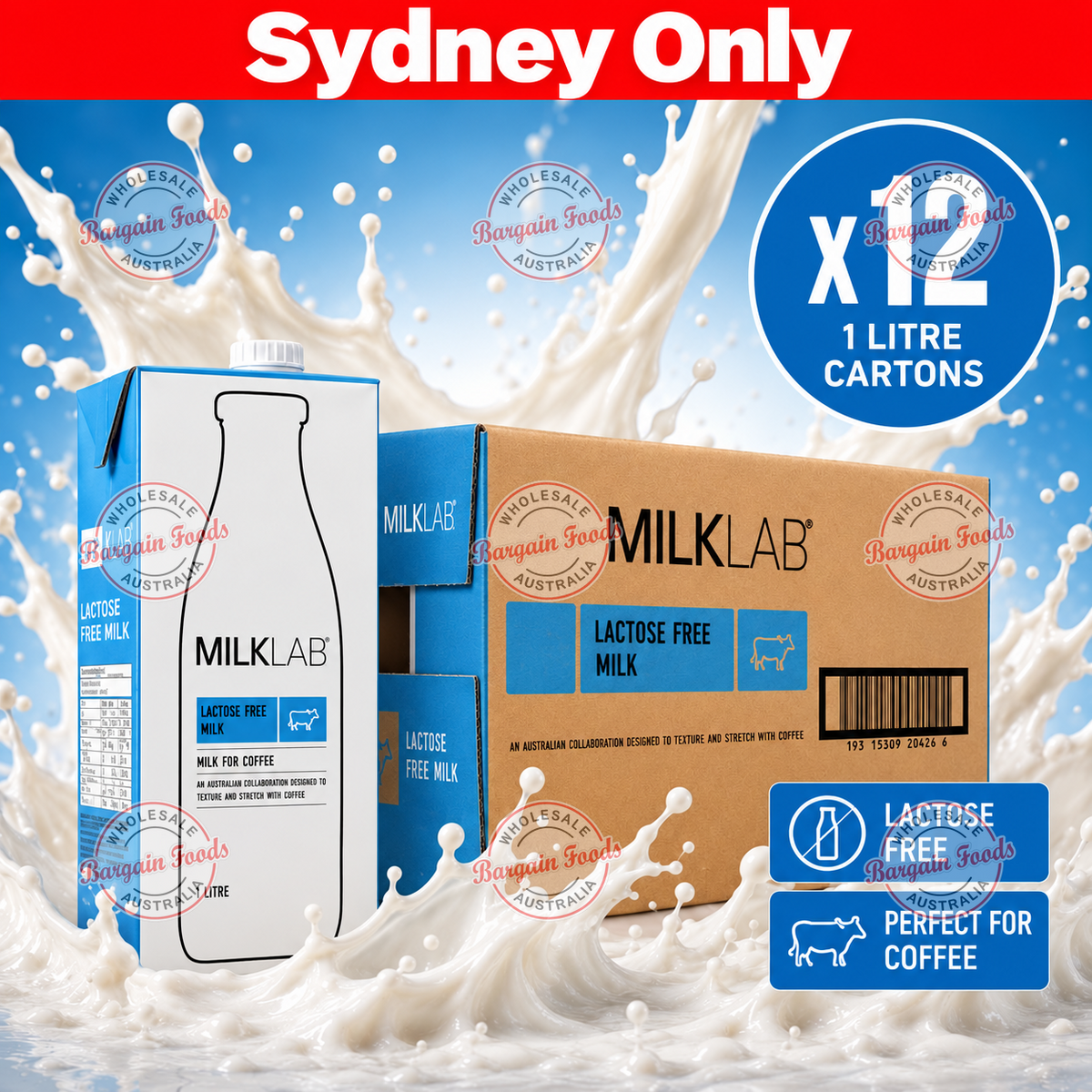 Milk Lab Lactose Free - 1L x12 (BULK)