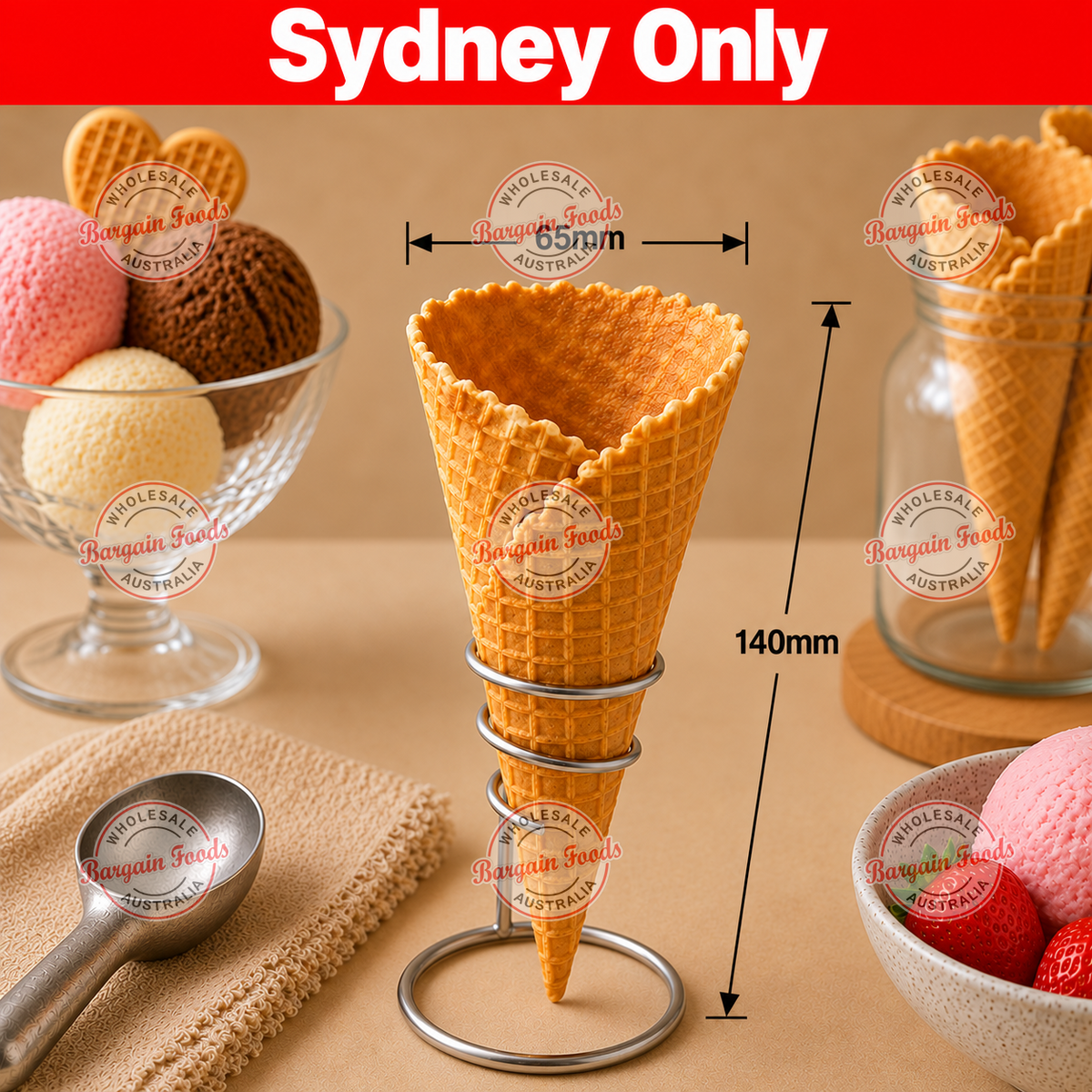 Altimate Natural Waffle Cones Size C - 240pcs (BULK)