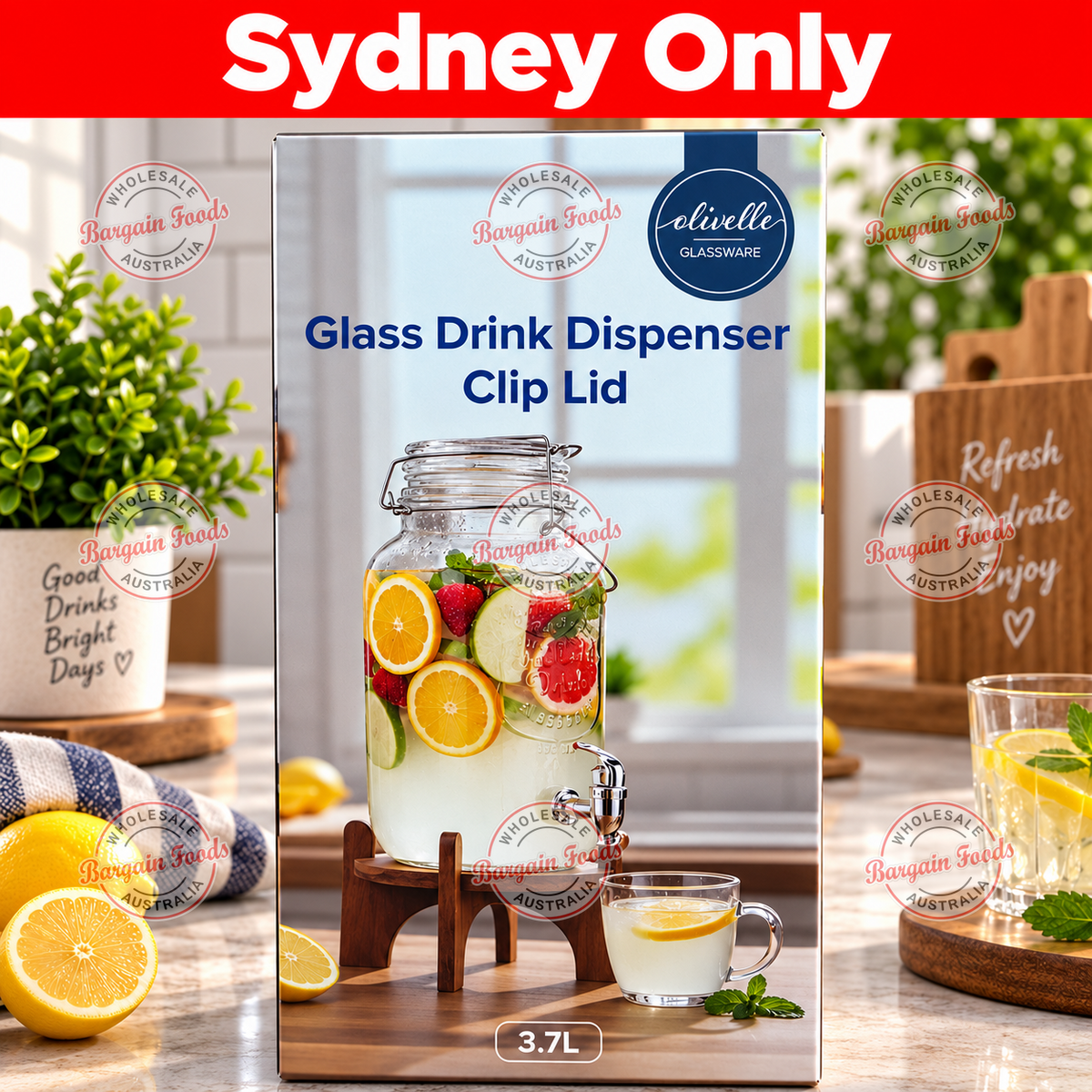 Glass Drink Dispenser - 3.7L
