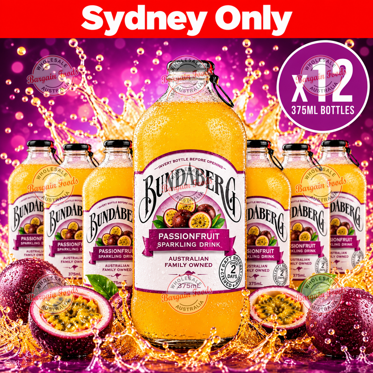 Bundaberg Passionfruit - 375ml x12 (BULK)