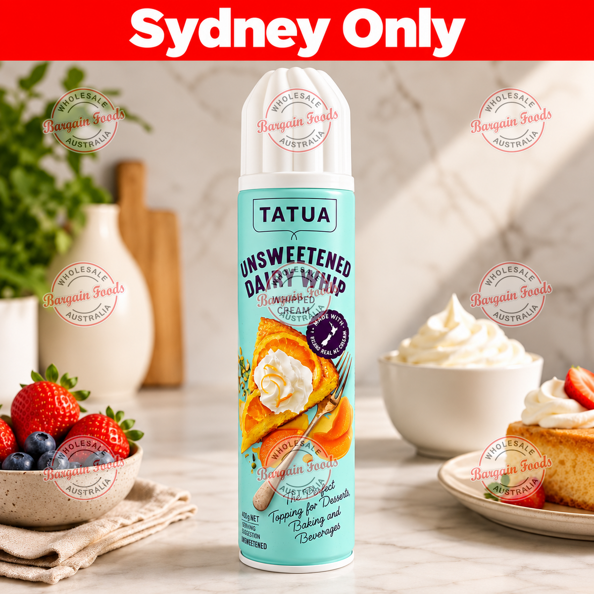 Tatua Unsweetened Dairy Whip Whipped Cream - 500g