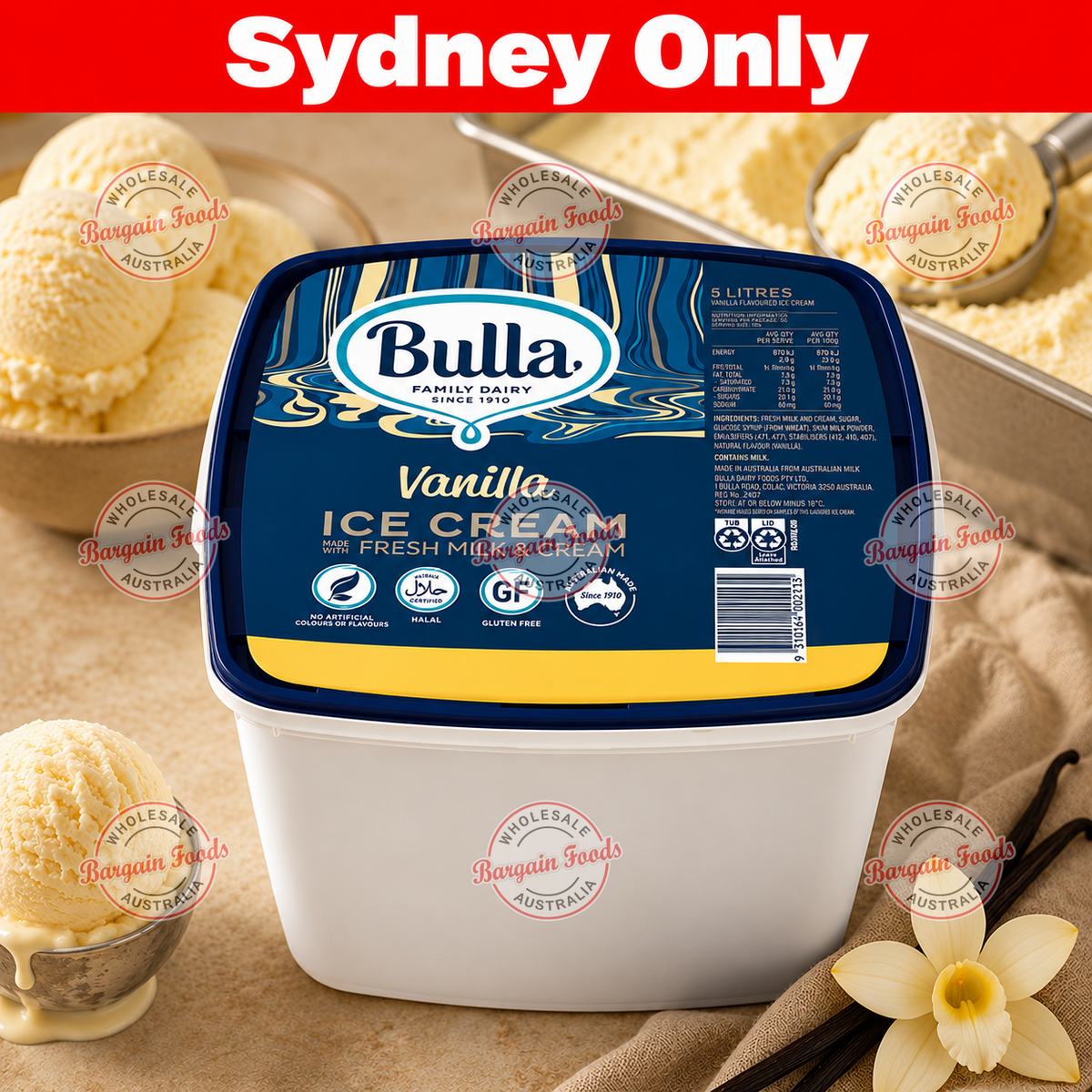 Bulla Vanilla Ice Cream - 5L