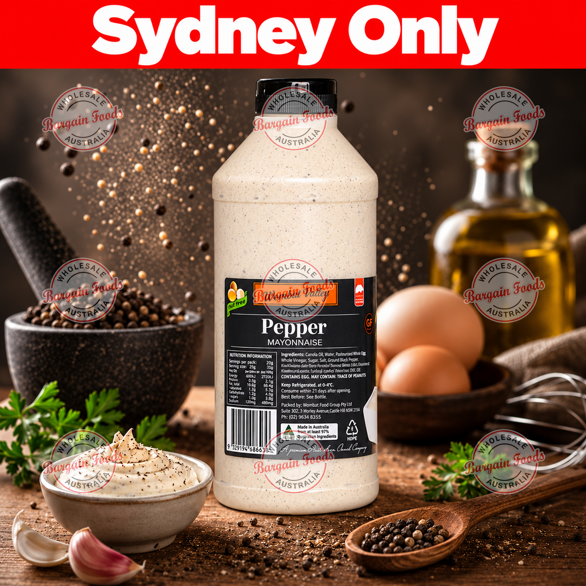 Wombat Valley Pepper Mayonnaise Sauce - 1kg