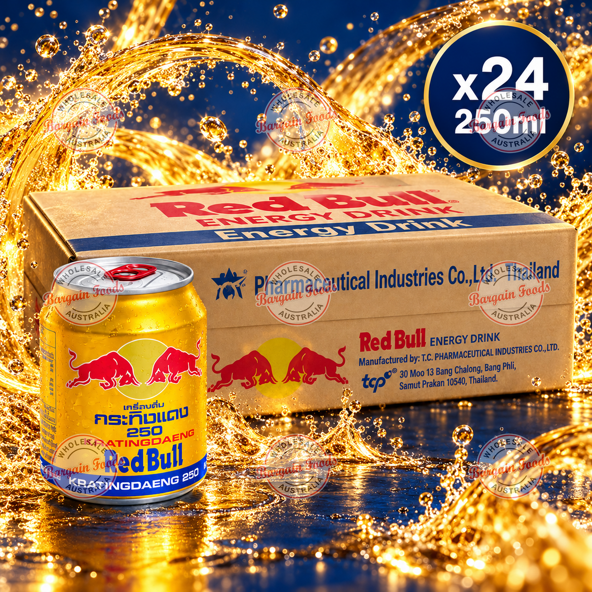 Red Bull Thai Gold Energy Drink - 250ml x24 (BULK)