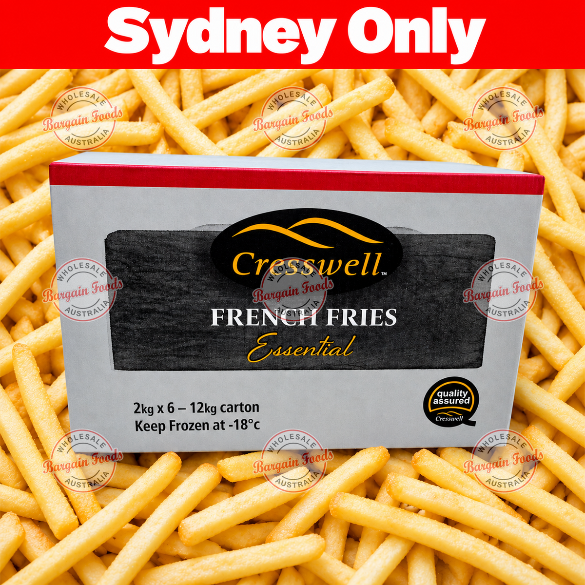 Cresswell Straight Cut 9mm French Fries - 2kg x6 (BULK)