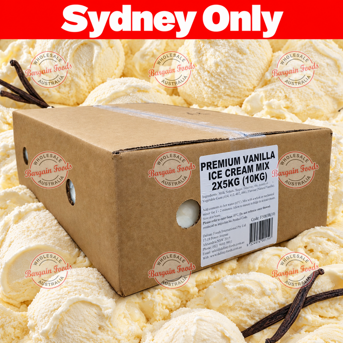 Premium Vanilla Ice Cream Mix (Frozen) - 5kg x2