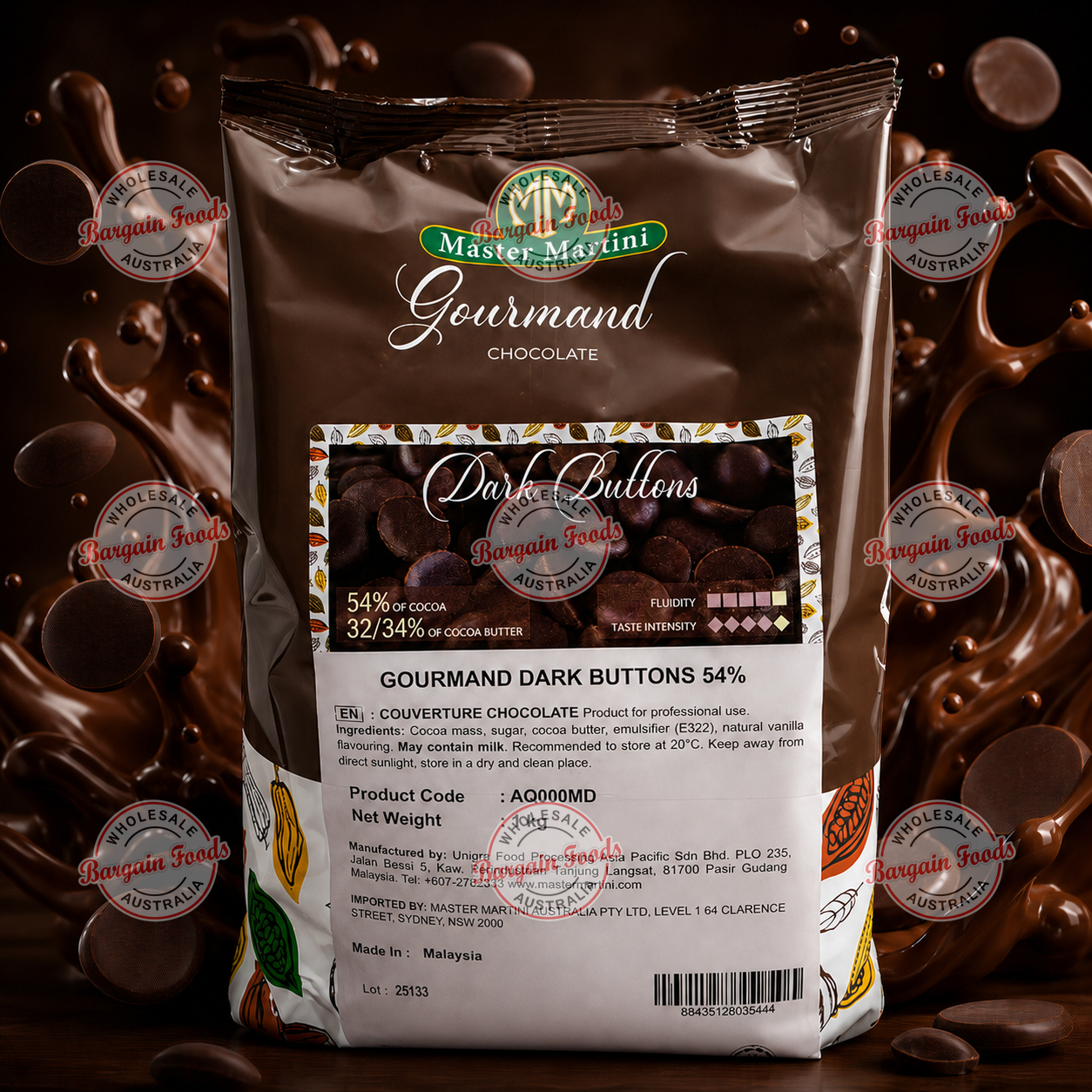 Master Martini 54% Couverture Dark Chocolate - 1kg