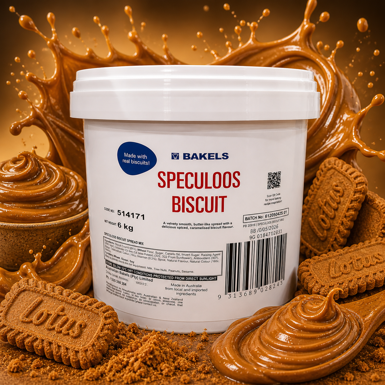 Bakels Speculoos Biscuit Spread - 6kg (Like Biscoff)