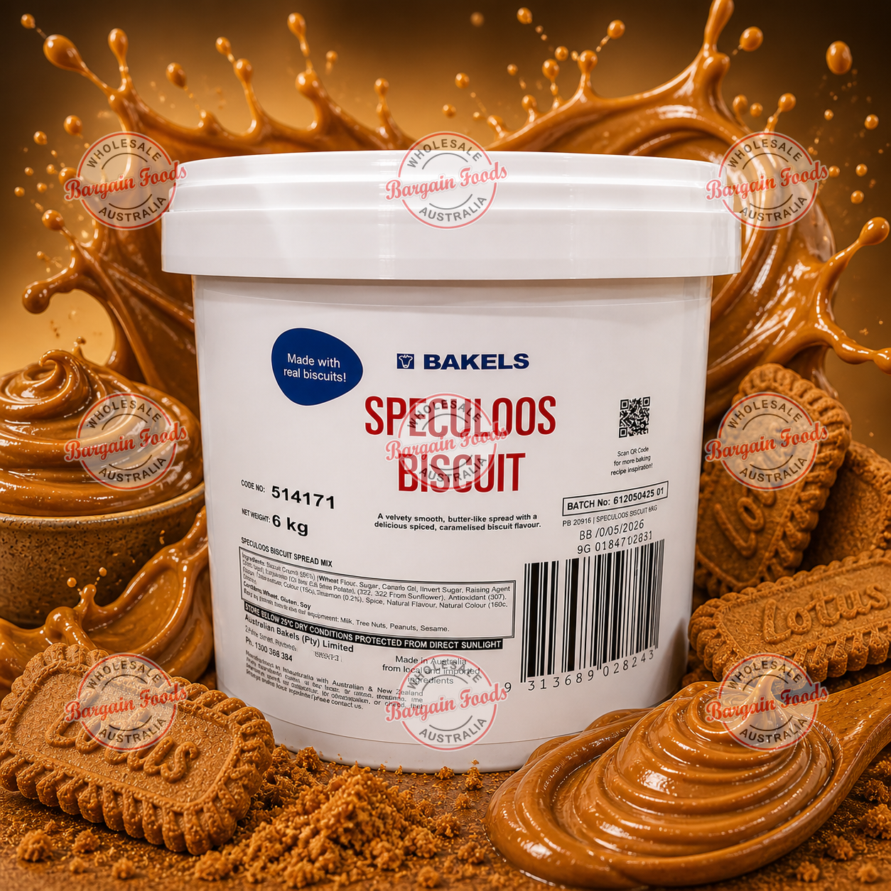 Bakels Speculoos Biscuit Spread - 6kg (Like Biscoff)