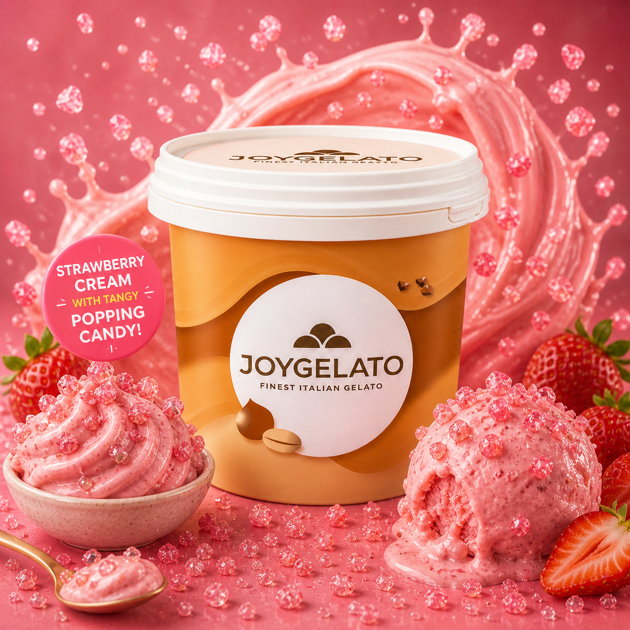 Irca Strawberry Pink Popping Candy Spread - 5kg