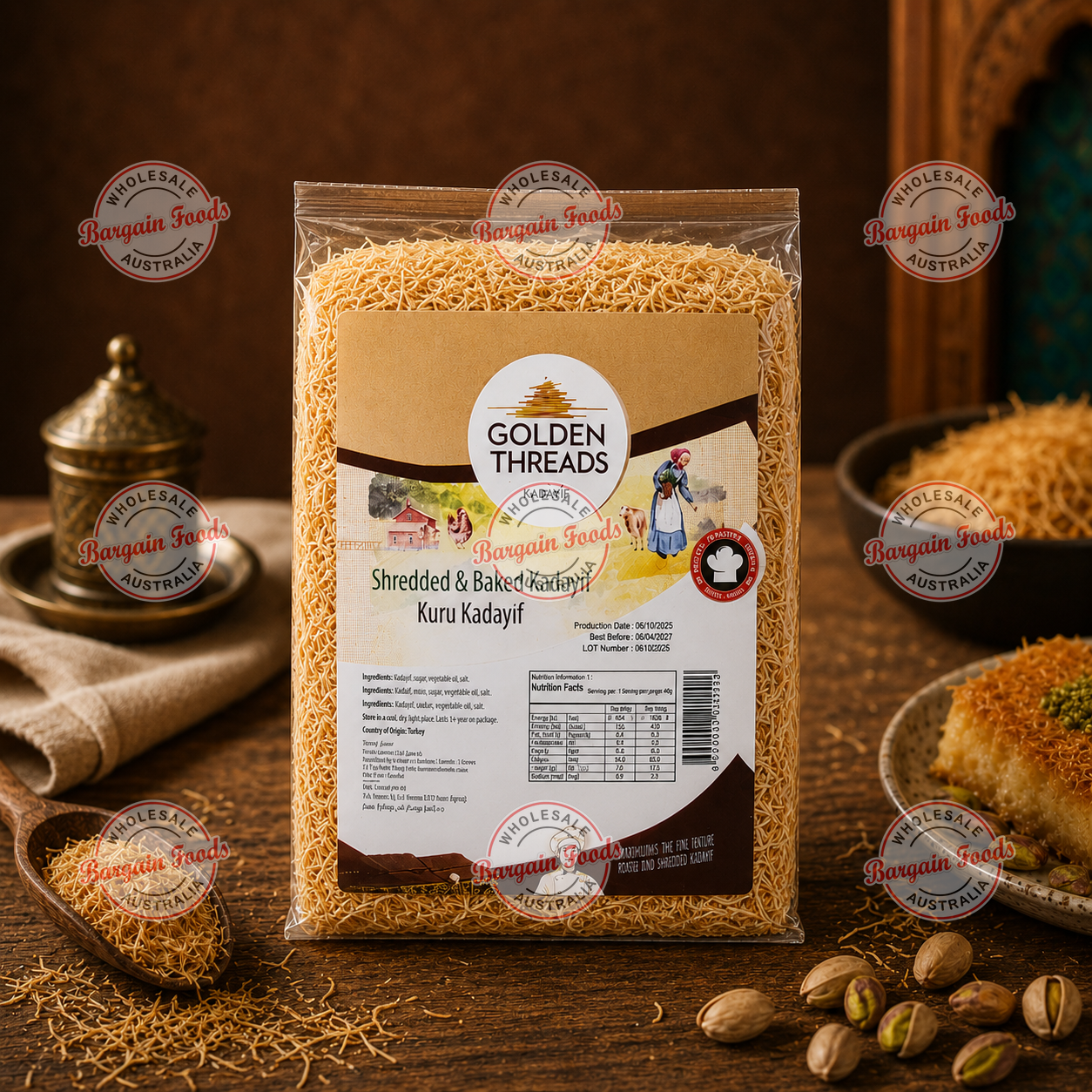Baked & Shredded Kataifi Pastry - 500g