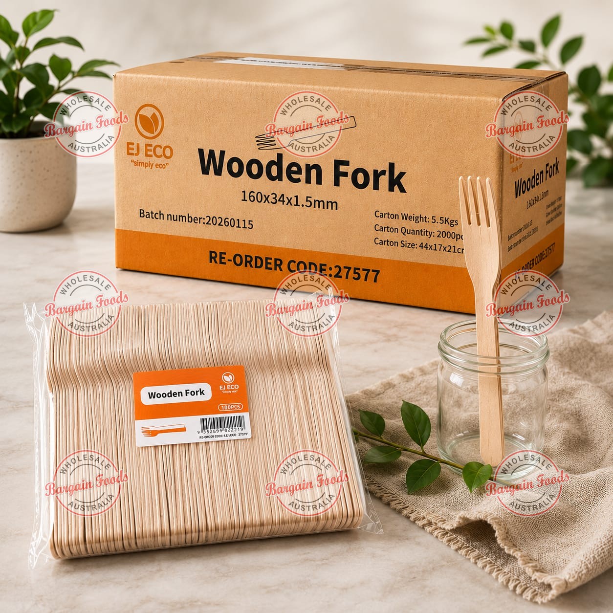 Wooden Forks - 2000pcs (BULK)
