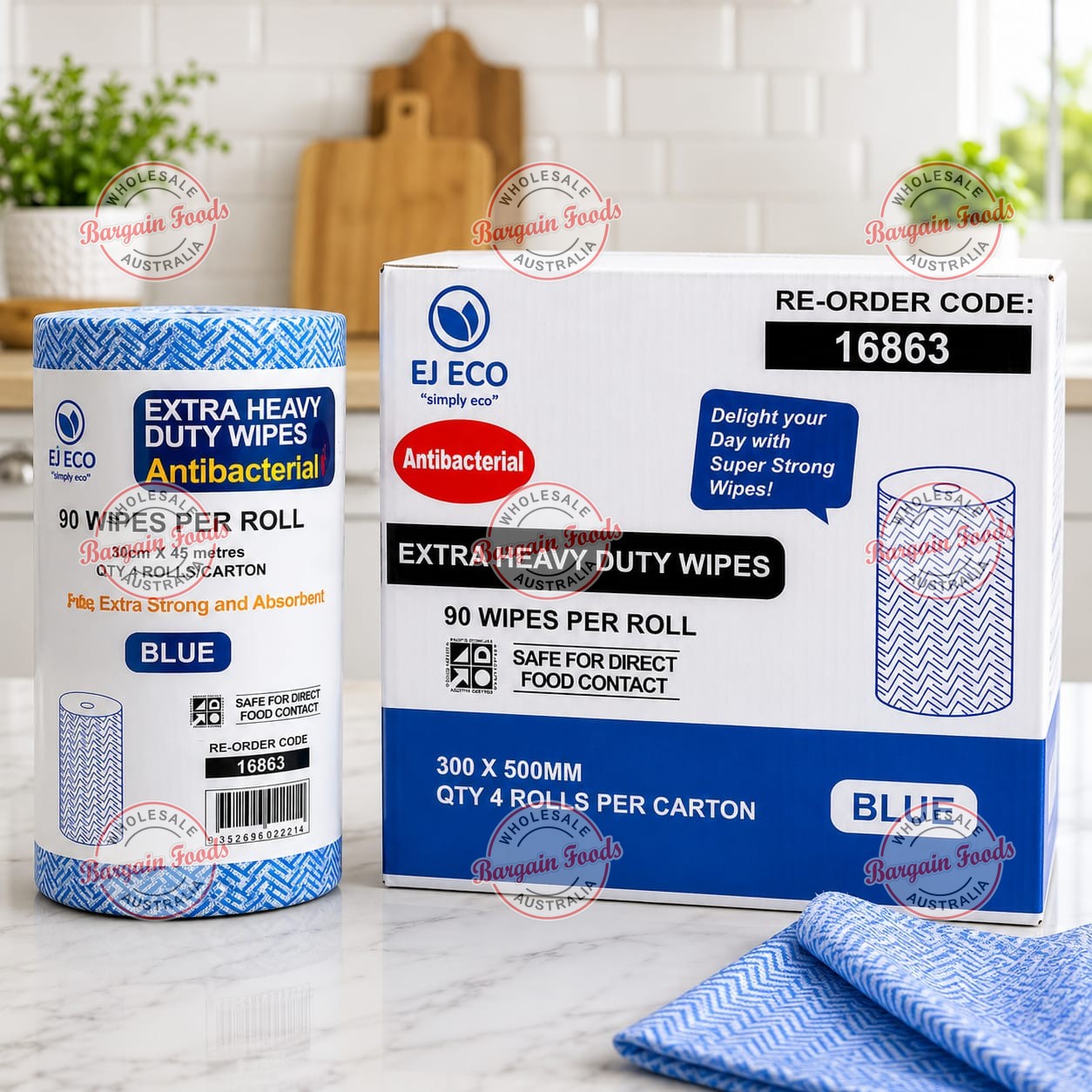 Extra Heavy Duty Anti Bacterial Wipes - 4 Rolls (BULK)